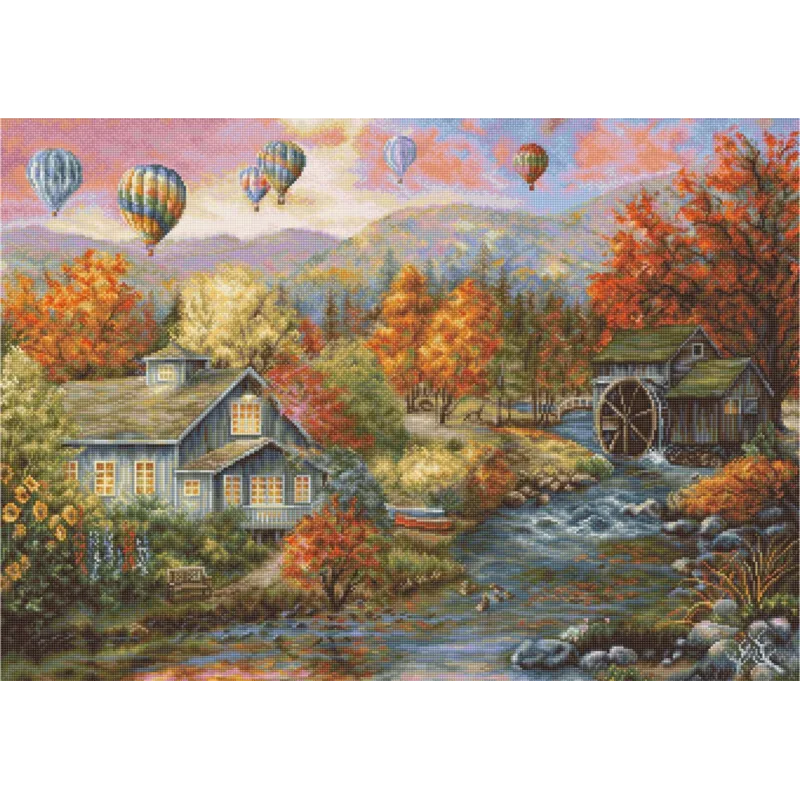 Petit Point Kit "AUTUMN CREEK MILL" SG616