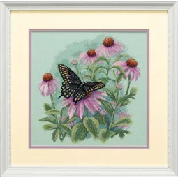 Papillon et marguerites D35249