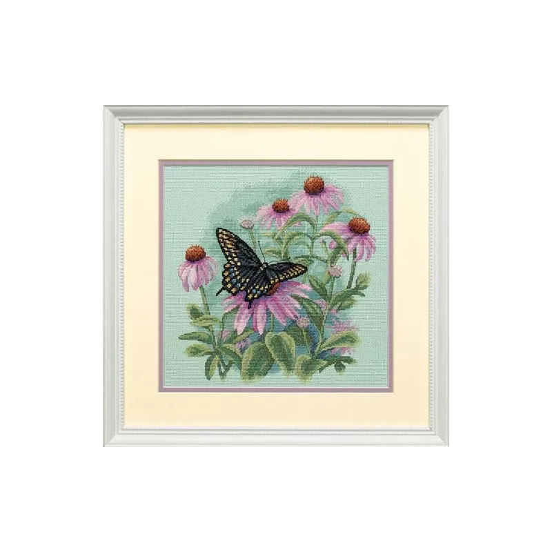 Papillon et marguerites D35249