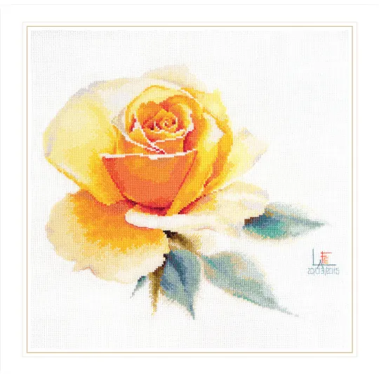 Watercolor roses. Yellow elegant S2-52