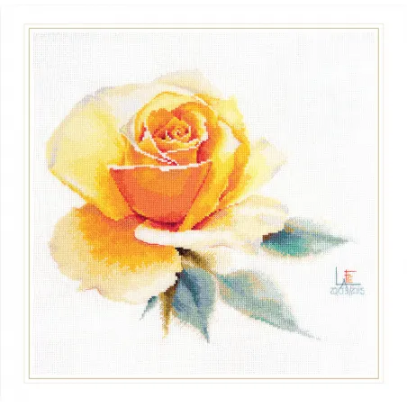 Roses à l'aquarelle. Jaune élégant S2-52