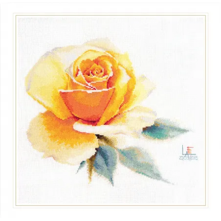 Watercolor roses. Yellow elegant S2-52