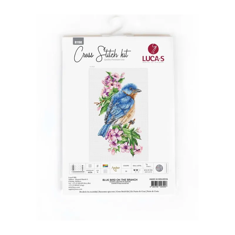 Blauer Vogel auf dem Ast SB1198