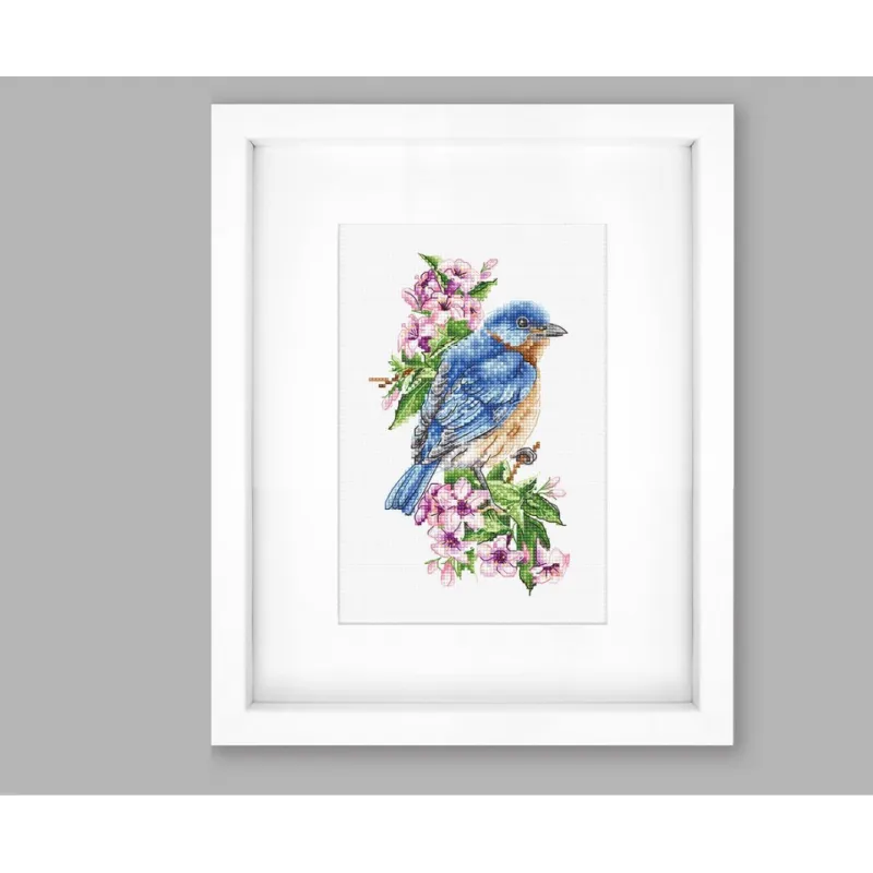 Blauer Vogel auf dem Ast SB1198