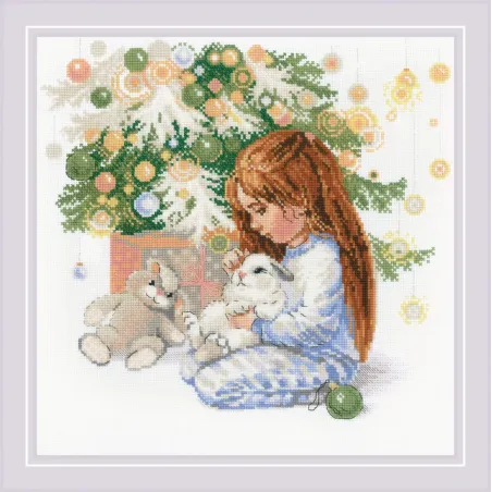 Kreuzstich-Set. Meine geliebten Häschen 30x30 SR2052