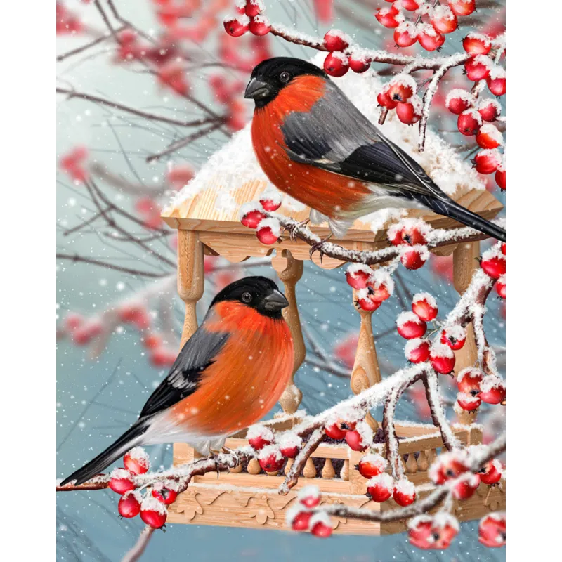 Two bullfinches 40*50 WD3043