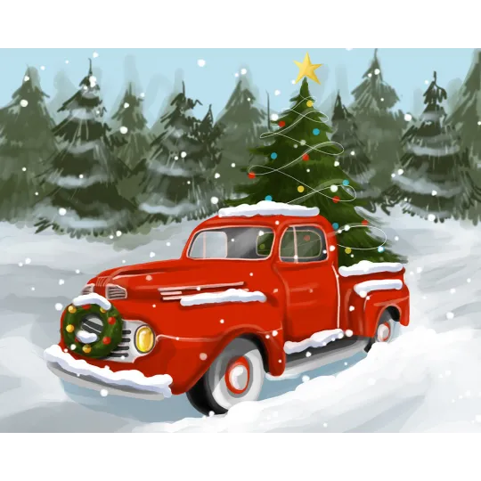 (D) Рождественский пикап 50*40 WD3064