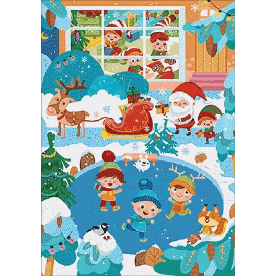 (D) Рождественская суета 70*100 WD3068