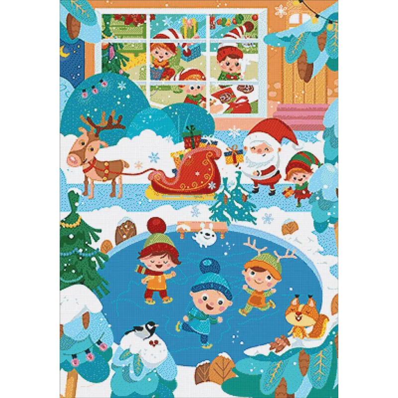 (D) Рождественская суета 70*100 WD3068