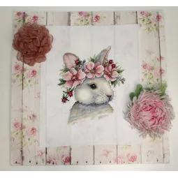 Lapin dans les fleurs SNV-785