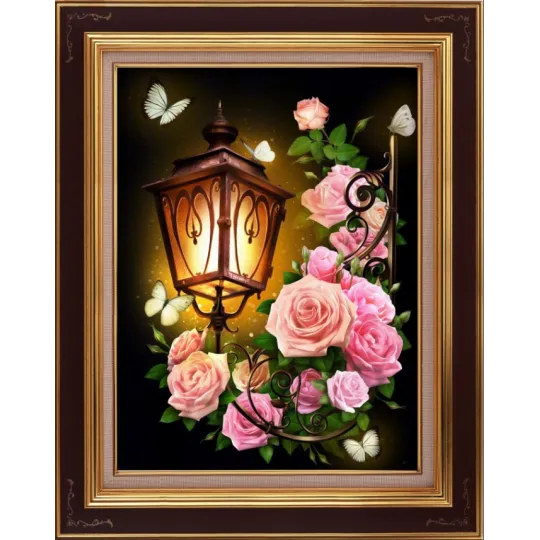 Lanterne en roses 30*40 cm AM1721