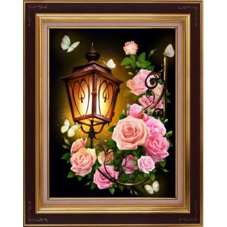 Lanterne en roses 30*40 cm AM1721