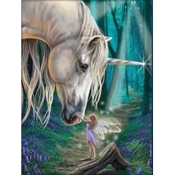 Einhorn und Fee 30*40 cm AM1962