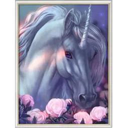 Licorne et roses 30*40 cm AM1968