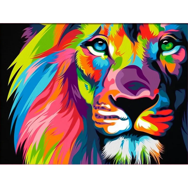 Lion coloré 40*30 cm AM4006