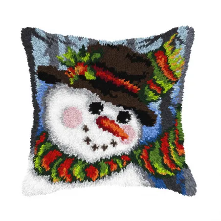 Latch-hook cushion kit Snowman SA4227