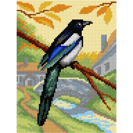 Tapestry canvas Magpie 18x24 SA3440
