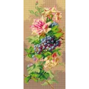Gobeleno drobė pagal Catherine Klein – Rožių natiurmortas su vynuogėmis 24x51 SA3442
