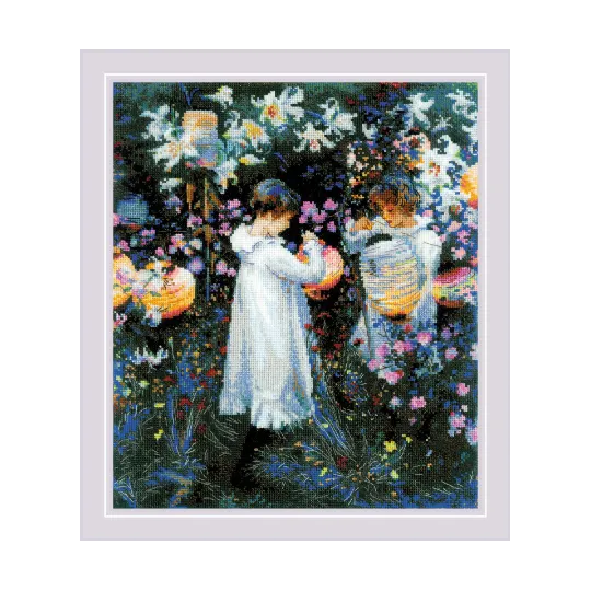 Carnation, Lily, Lily, Rose after J. S. Sargent's Painting  30x35 SR2053