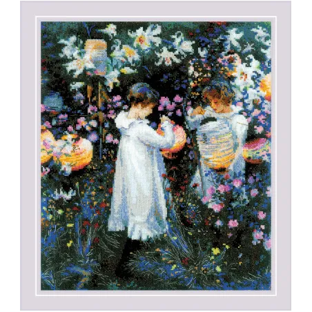 Nelke, Lilie, Lilie, Rose nach J. S. Sargents Gemälde 30x35 SR2053