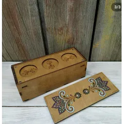 Boîte en bois pour les articles essentiels de broderie KF057/2