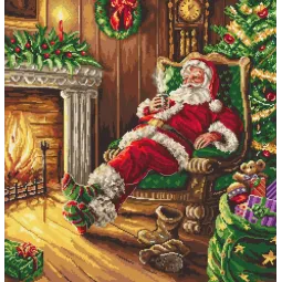 (D) Santa's rest by the chimney 38,5x40cm SLETIL8052