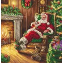 Santa's rest by the chimney 38,5x40cm SLETIL8052