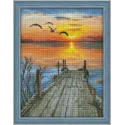 Deimantų tapyba Saulėlydis prie ežero 30*40 cm AM1493
