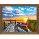 Diamond painting Sunset at the Pier 40*30 cm AM1790