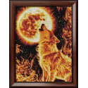 Peinture diamant Loup de Feu 30*40 cm AM1855