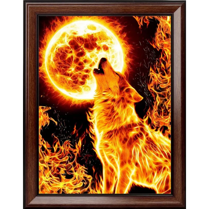 Diamond painting Fire Wolf 30*40 cm AM1855