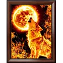 Peinture diamant Loup de Feu 30*40 cm AM1855