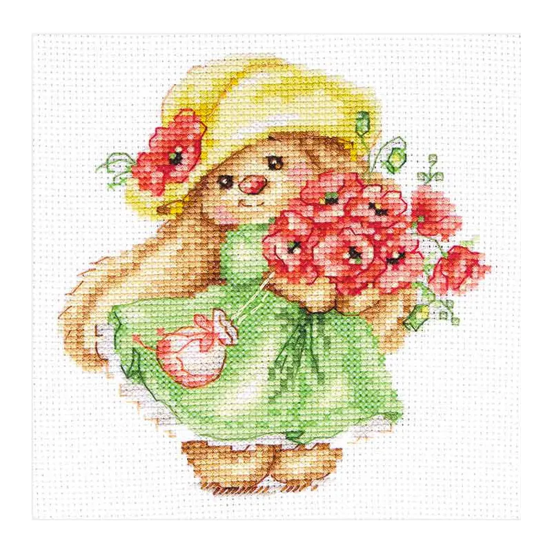 Cross-stitch kit "Bunny Mi with poppies" S0-232