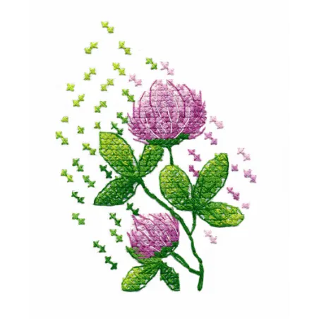 Kit de point de croix "Clover (toile soluble dans l'eau)" S1493