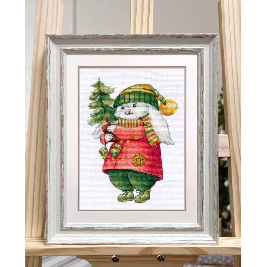 Cross-stitch kit "Bunny with Christmas tree" S1511