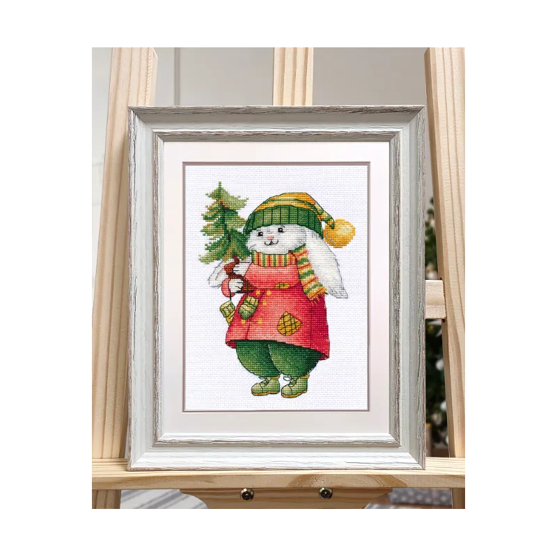 Cross-stitch kit "Bunny with Christmas tree" S1511