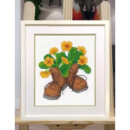 Kryželiu siuvinėjimo rinkinys „Sodo batai“ S1512