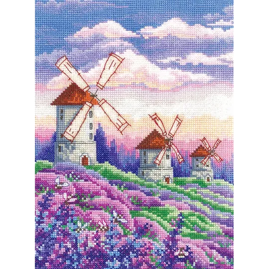 Cross-stitch kit "Landscape with windmills" SANP-63