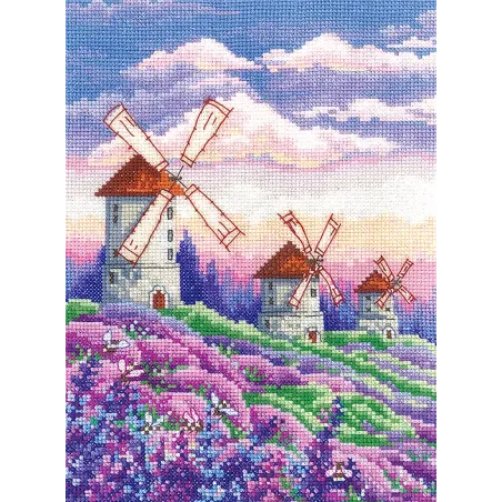 Cross-stitch kit "Landscape with windmills" SANP-63