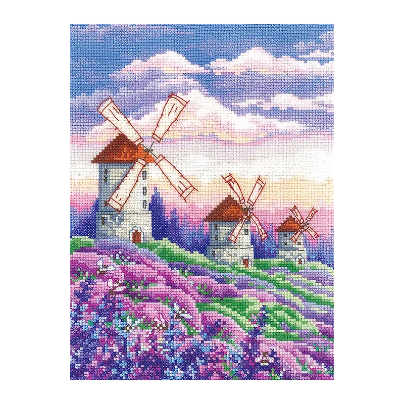 Cross-stitch kit "Landscape with windmills" SANP-63