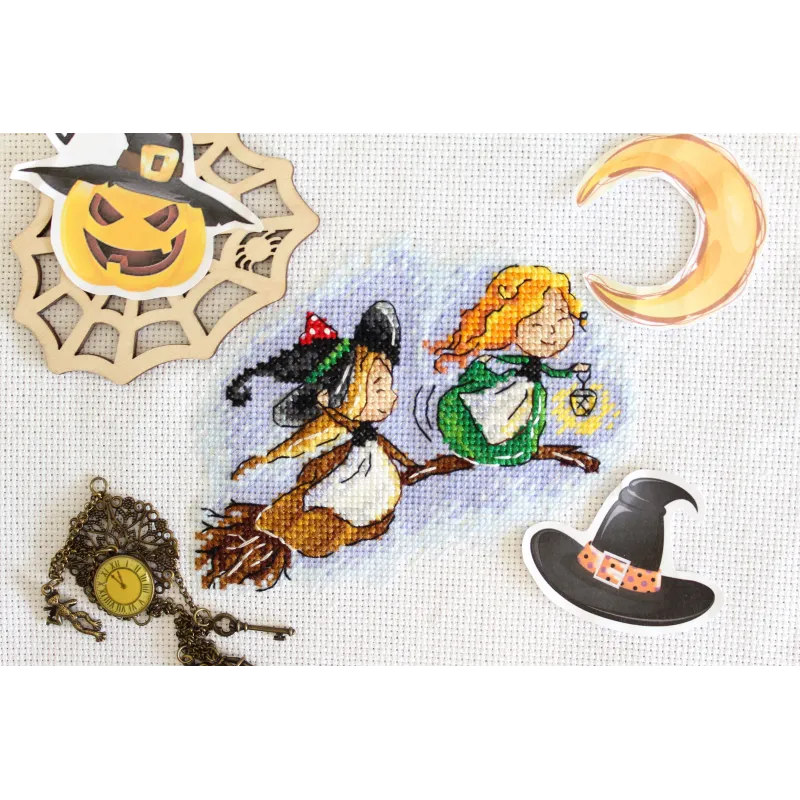 Cross-stitch kit "Flying on a broom" SM-674