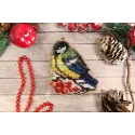 Kit de broderie au point de croix sur base en bois "Jouet de Noël. Mésange" SO-071