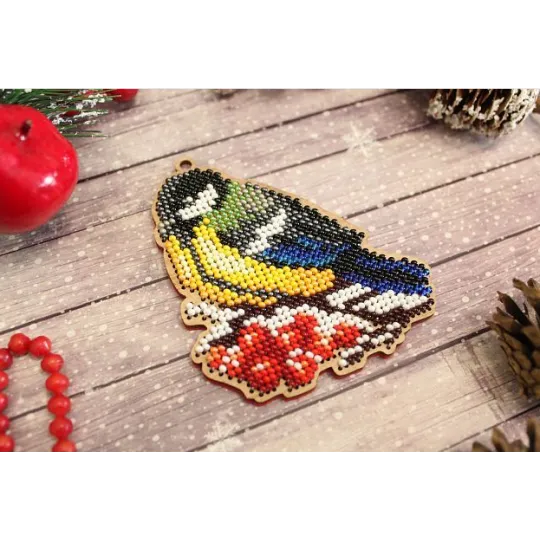 Kit de broderie au point de croix sur base en bois "Jouet de Noël. Mésange" SO-071