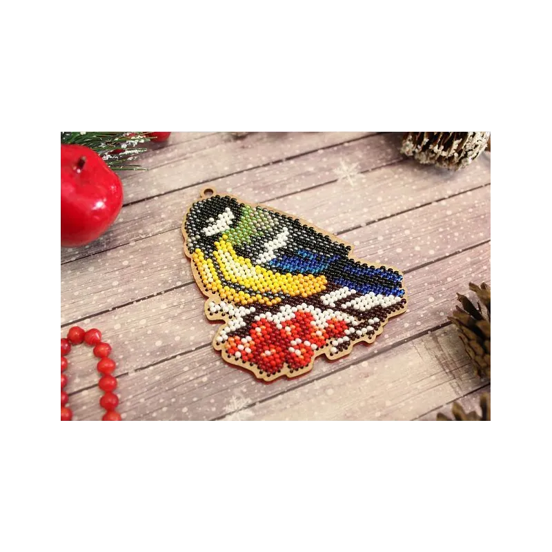 Kit de broderie au point de croix sur base en bois "Jouet de Noël. Mésange" SO-071