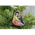 Kit de broderie au point de croix sur base en bois "Jouet de Noël. Mésange" SO-071