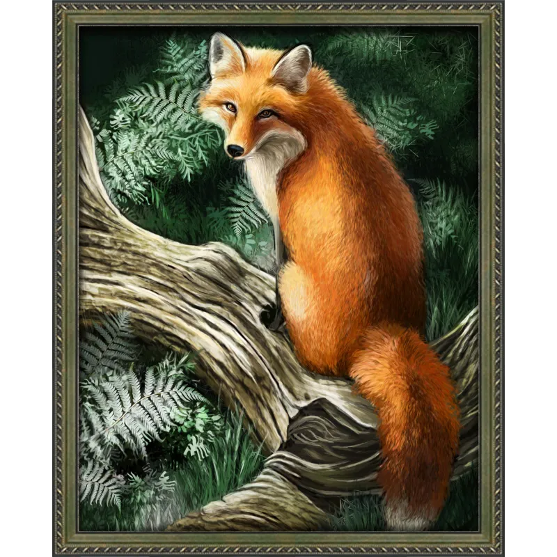 Diamant-Malset „Ein Fuchs auf einem Baum“ 40*50 cm AM4042