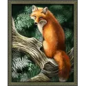 Diamond painting kit "A fox on a tree" 40*50 cm AM4042