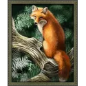 Kit diamant painting "Un renard sur un arbre" 40*50 cm AM4042