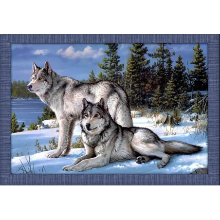 Diamond painting kit "Two wolves" 60*40 cm AM4016