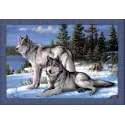 Kit peinture diamant "Deux loups" 60*40 cm AM4016